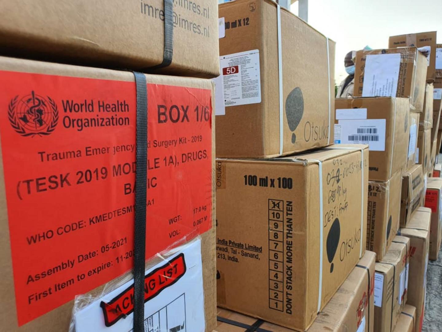 WHO delivers 6.6 tons of emergency medical kits to Sierra Leone
